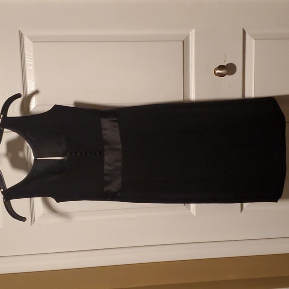 NWOT Ann Taylor Front Key Hole Square Neck Back Women's Black Dress - Size 0 - Picture 6 of 12